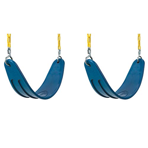 Swing-N-Slide WS 4771 Extreme Heavy Duty Swing Seat Set Outdoor Playground Swings with Coated Chains & Quick Links, Blue, Pack of 2
