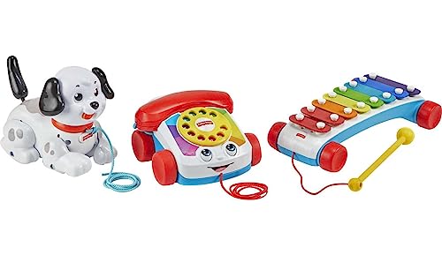 Fisher-Price Baby & Toddler Toys Pull-Along Basics Set with 3 Classic Activities for Developmental Play Infants Ages 1+ Years