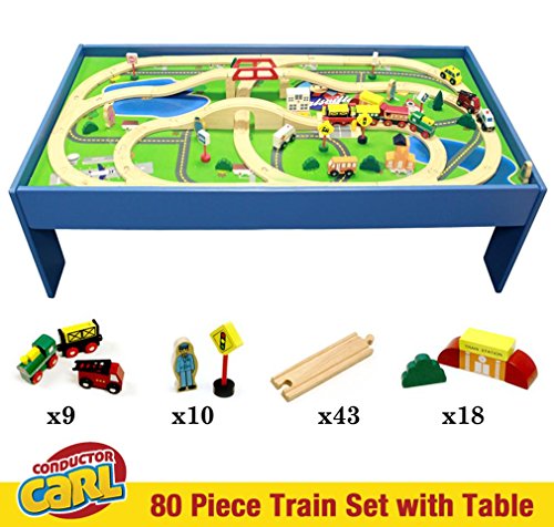 Conductor Carl Train Table & Play Board Set (80 Piece)