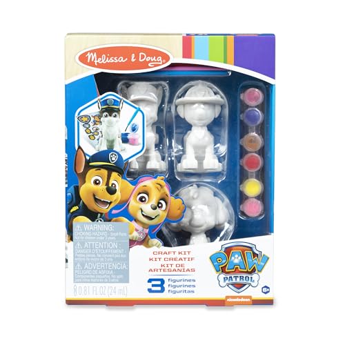 Melissa & Doug PAW Patrol Craft Kit - 3 Decorate Your Own Pup Figurines - PAW Patrol Toys For Boys And Girls, PAW Patrol Painting Set, PAW Patrol Activity For Birthday Parties, Painting For Ages 6+