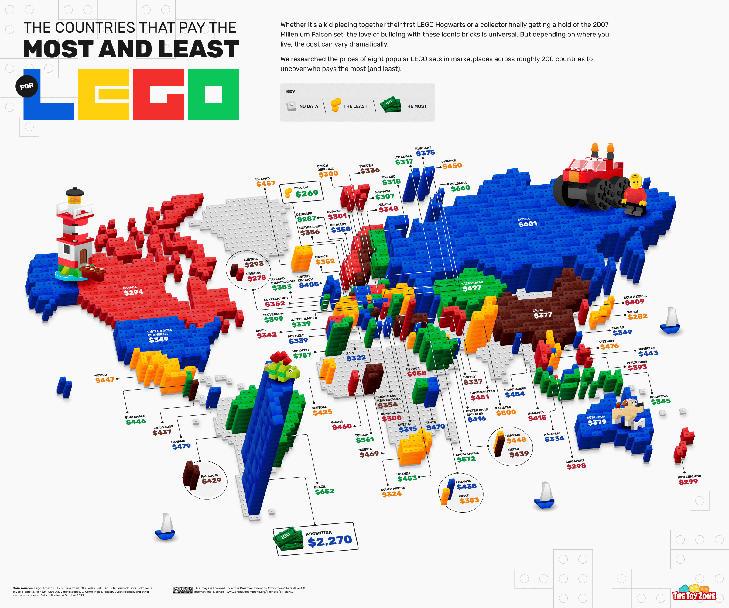 01 Price of LEGO in 2022 Overall World Map