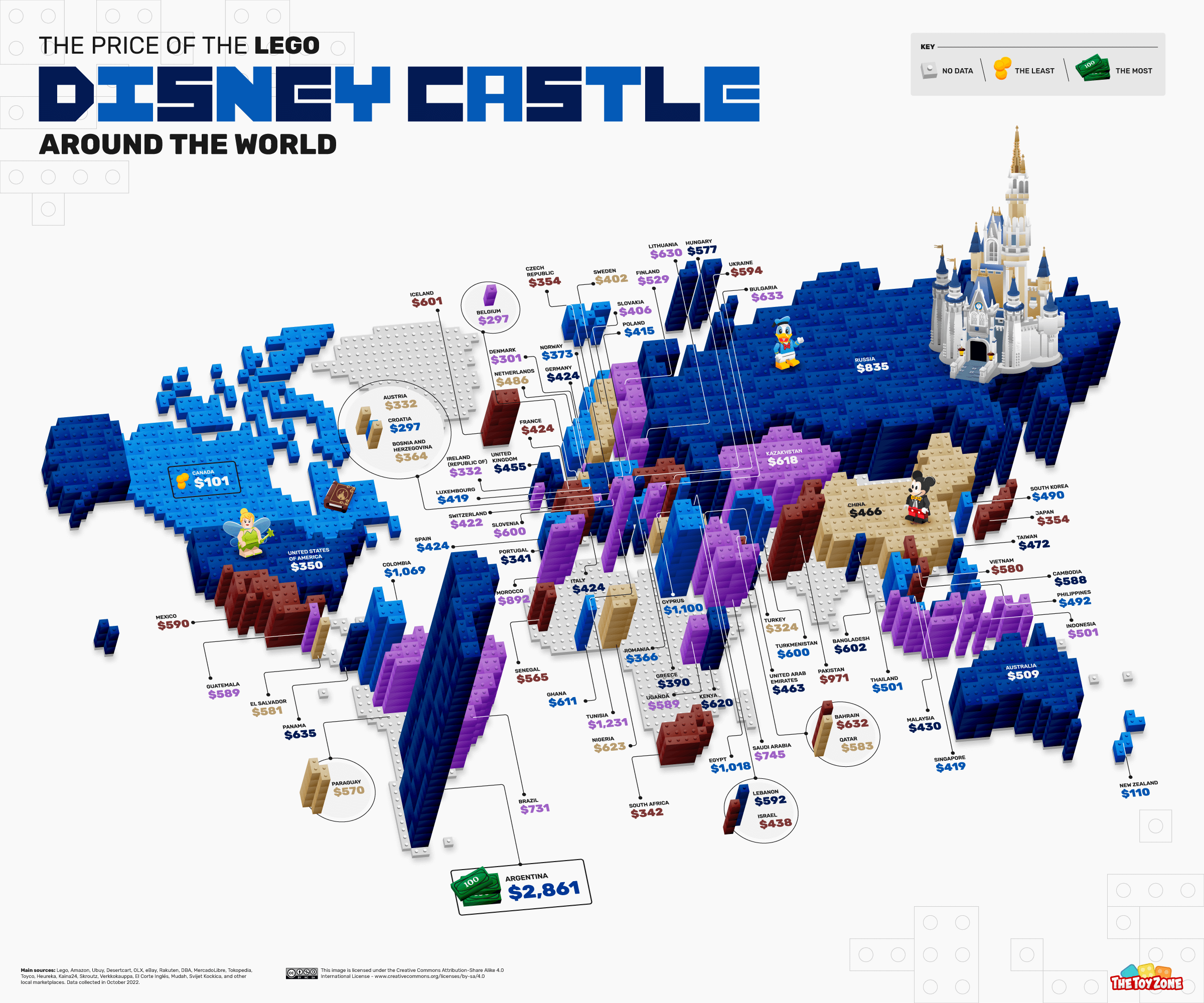 11 Price of LEGO The Disney Castle World Map