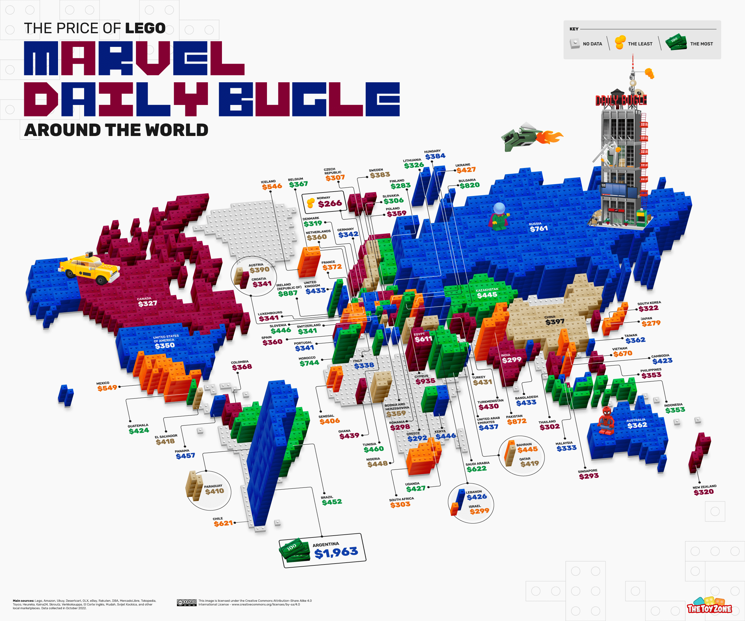 12 Price of LEGO Marvel World Map
