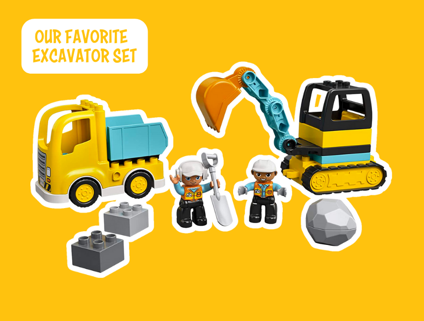 4 LEGO DUPLO Construction Truck and Tracked Excavator