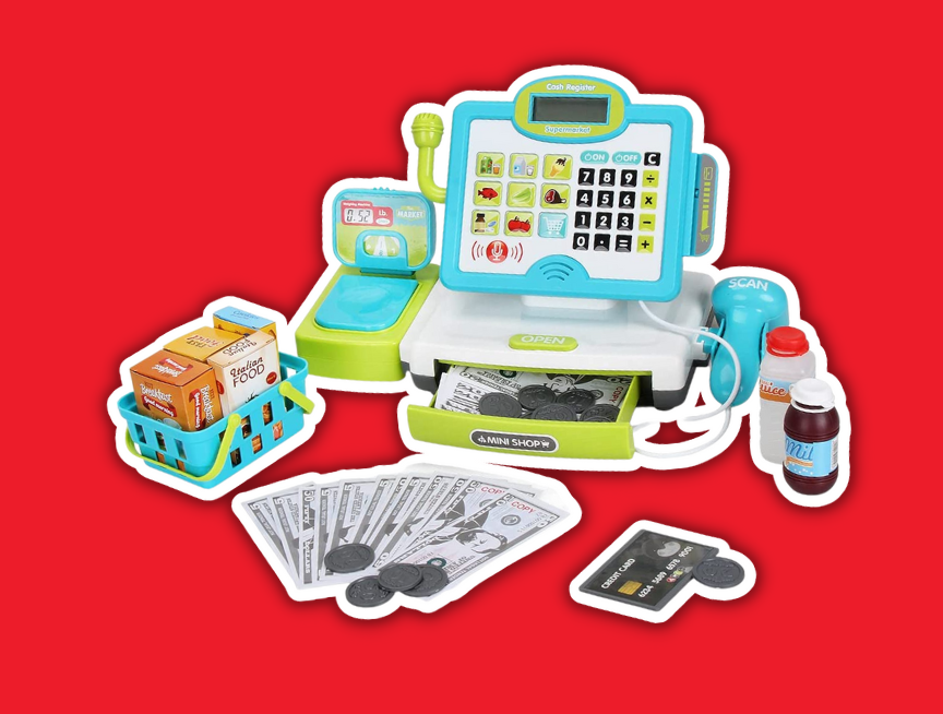 4 FS Toys Pretend Play Calculator Cash Register