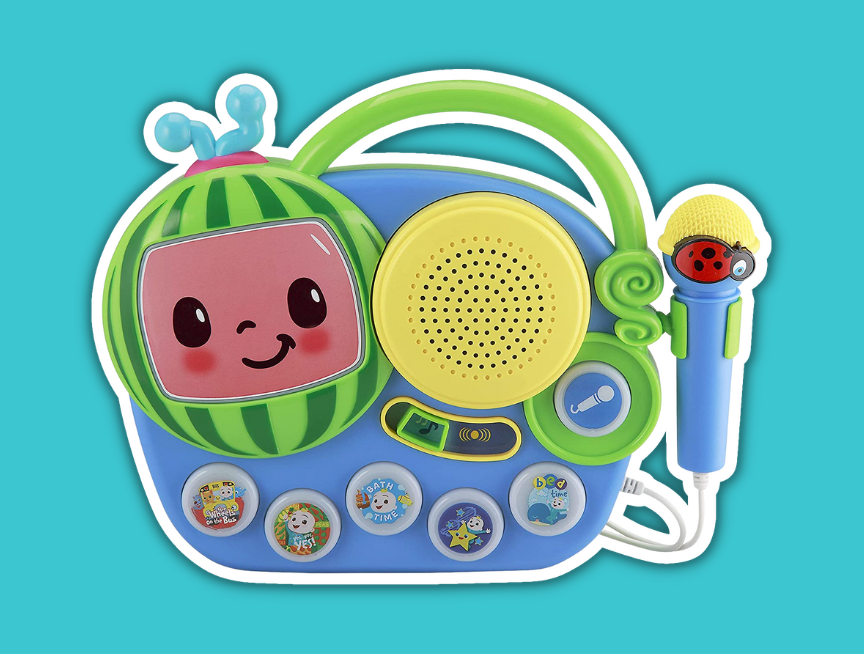 9 eKids CoComelon Toy Singalong Boombox with Microphone