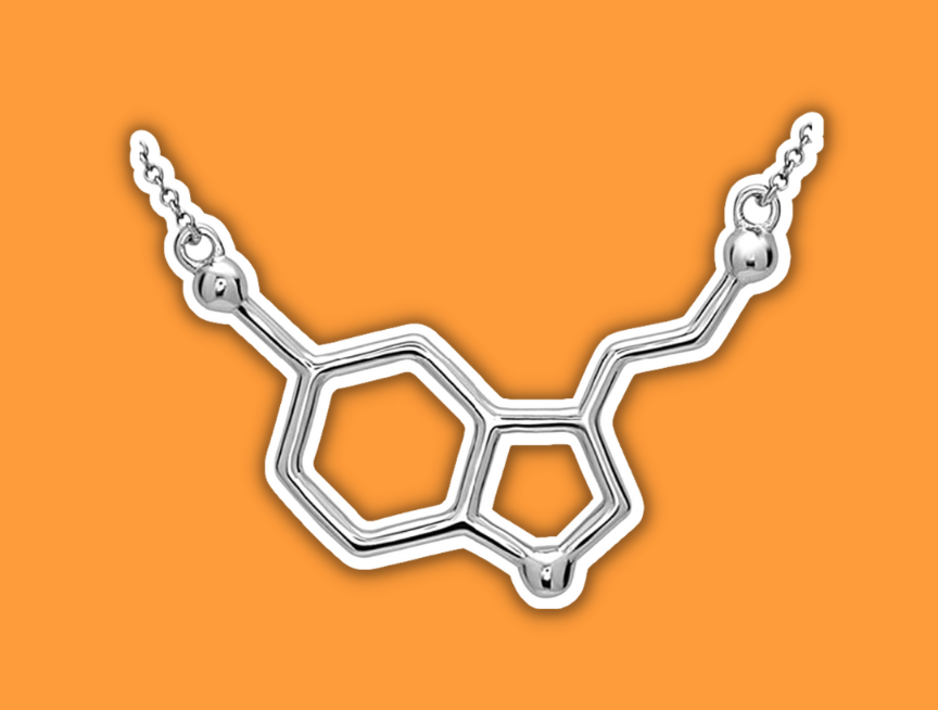 17 Serotonin Molecule Necklace