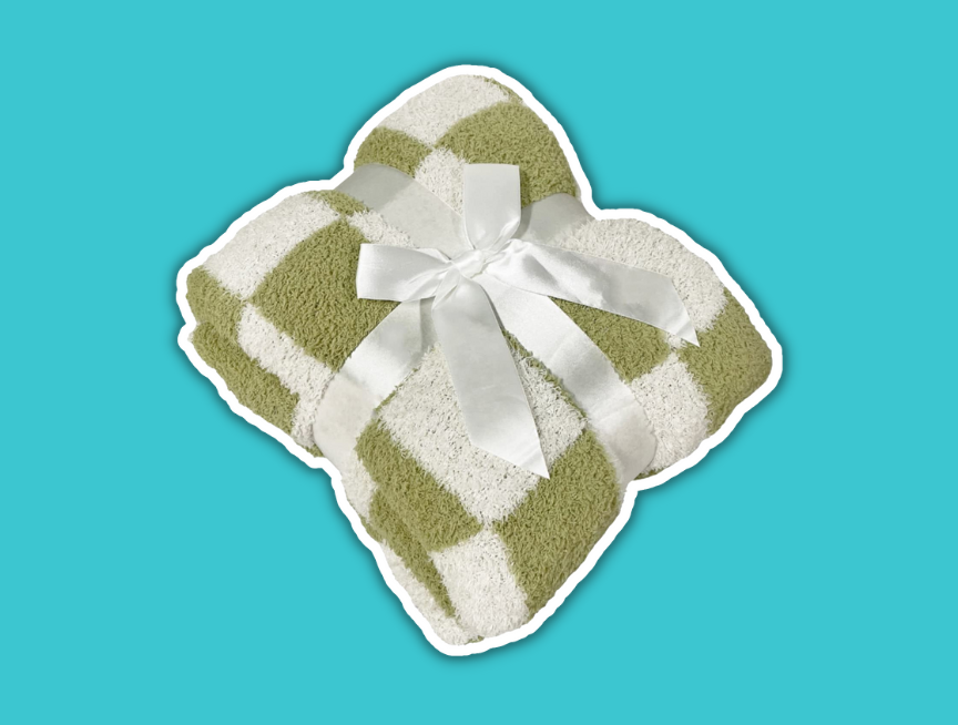 1 Fuzzy Checkered Throw Blanket