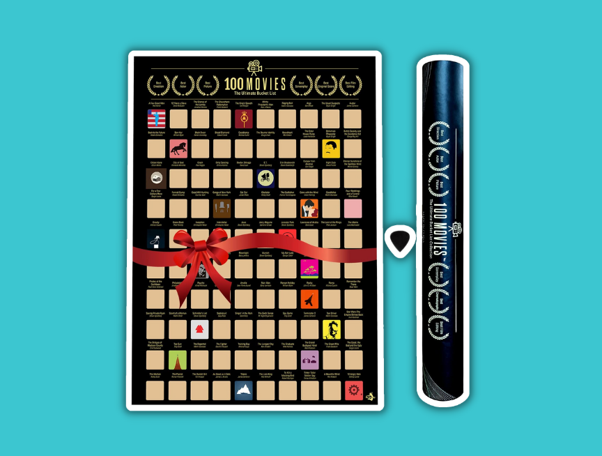 28 100 Movies Scratch Off Poster
