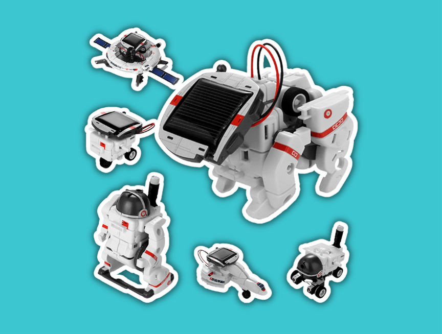 12 Solar Robot Toys 6 in 1