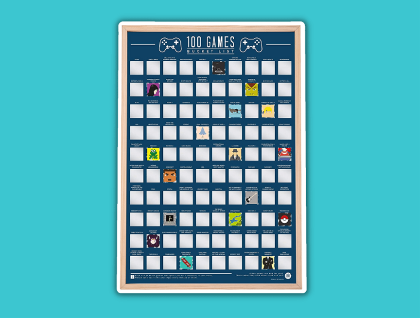 1 100 Video Games Bucket List Scratch Poster
