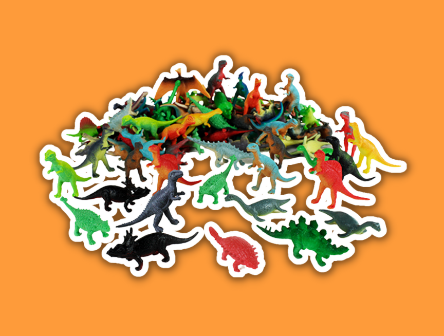 2 Boley 150 Pack Miniature Dinosaur Toy Set
