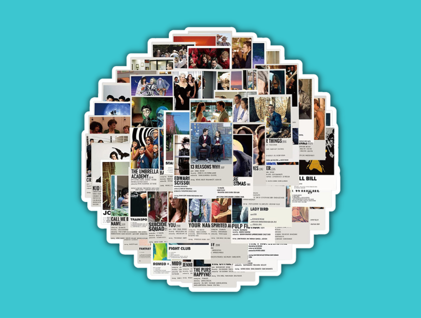 35 Affoto 64 Classic Movie Stickers