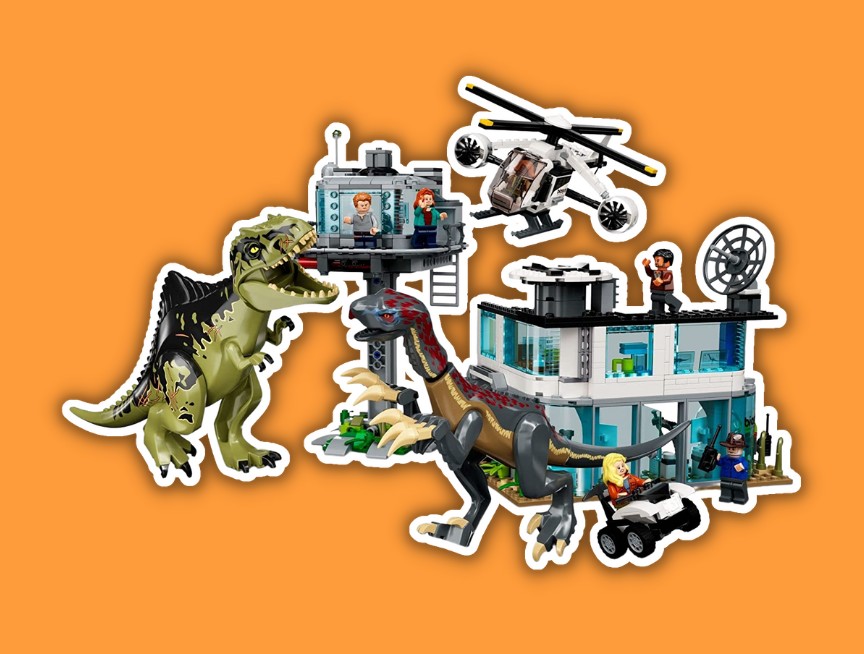 9 LEGO Jurassic World Dominion Giganotosaurus Therizinosaurus Attack 76949