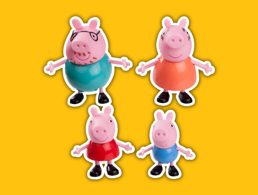 12 Peppa Pig Family 4 Figure Pack