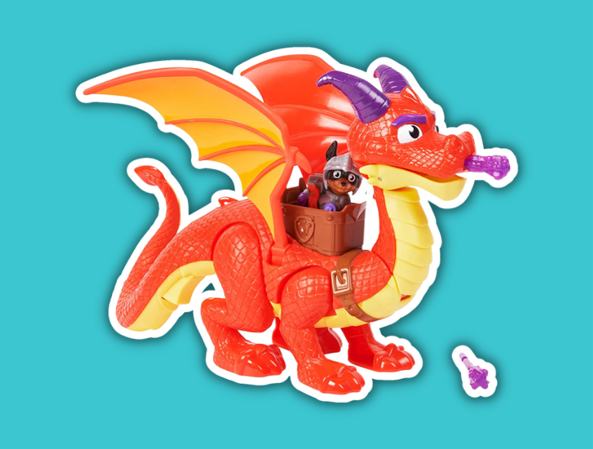 17 PAW Patrol Rescue Knights Sparks The Dragon with Super Wings and Pup Claw Action Figures