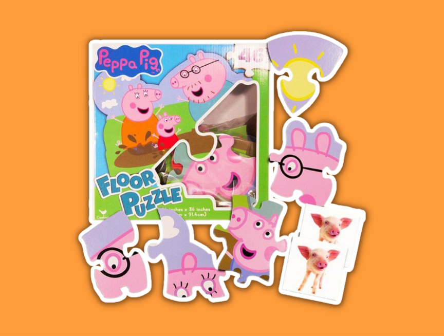 18 Cardinal Peppa Pig 46 Pieces Floor Puzzle