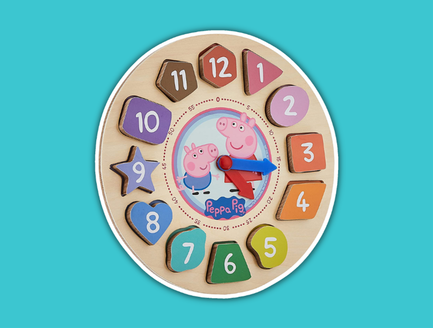 20 Peppa Pig Shape Sorter Clock Puzzle