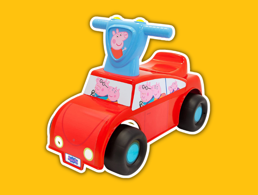 31 Peppa Pig Family Car Push n Scoot Ride on