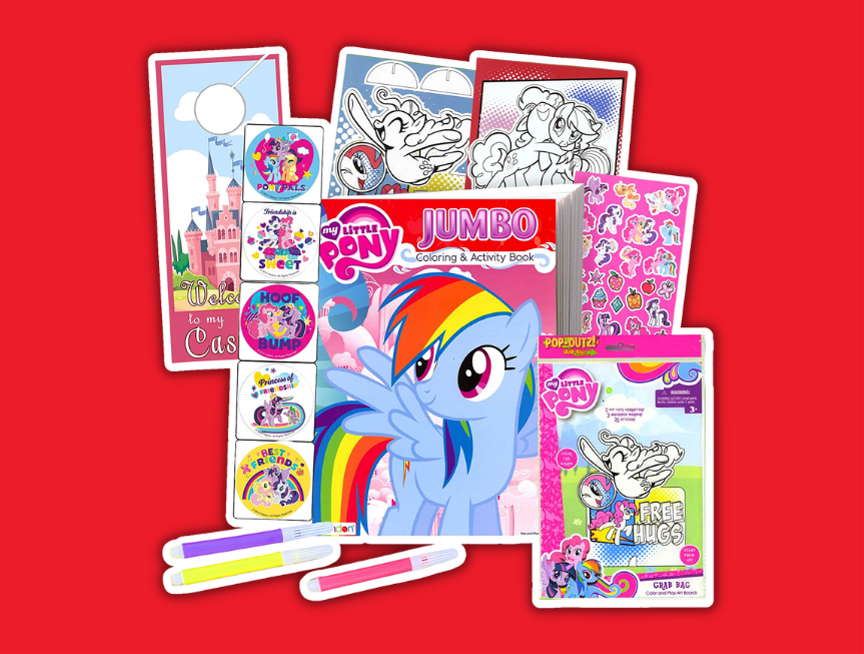 18 My Little Pony Coloring Book with Take N Play Set