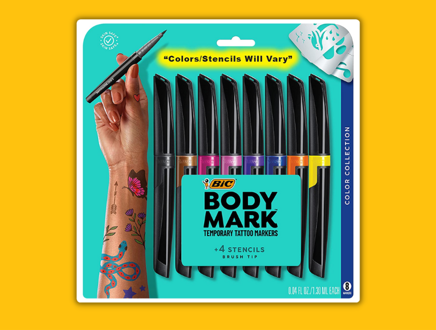 25 BIC BodyMark Temporary Tattoo Markers for Skin