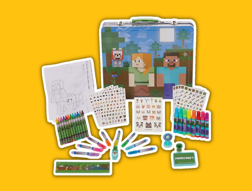 25 Minecraft Kids Deluxe Activity Set with Carrying Tin