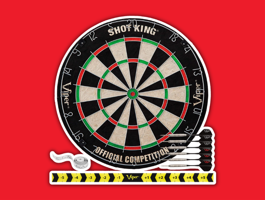 54 Shot King Regulation Bristle Steel Tip Dartboard