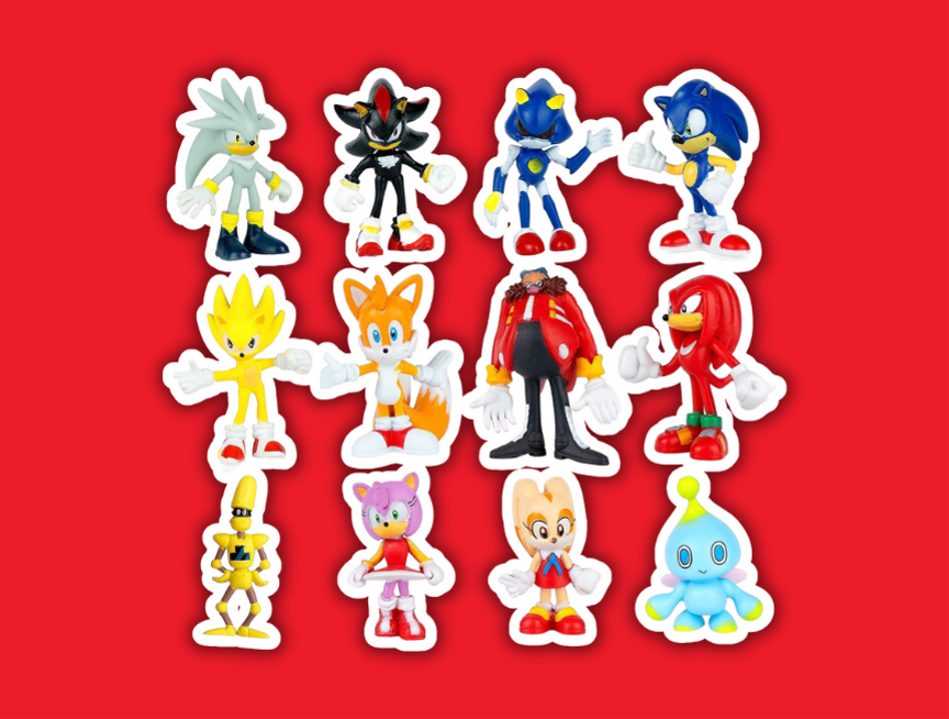 5 12 Pack Mini Sonic Hedgehog Action Figures