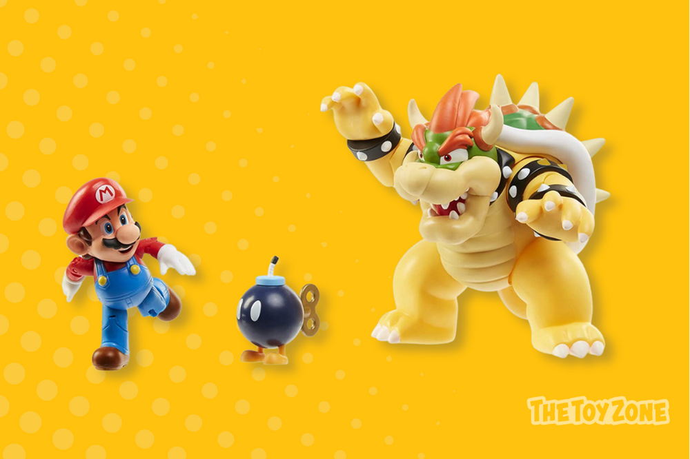 7 Bowser Vs Mario Diorama Set