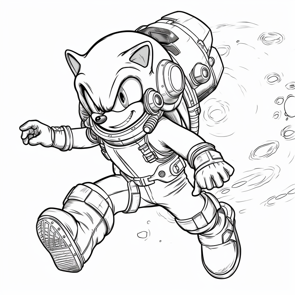 Sonic the hedgehog in space suit